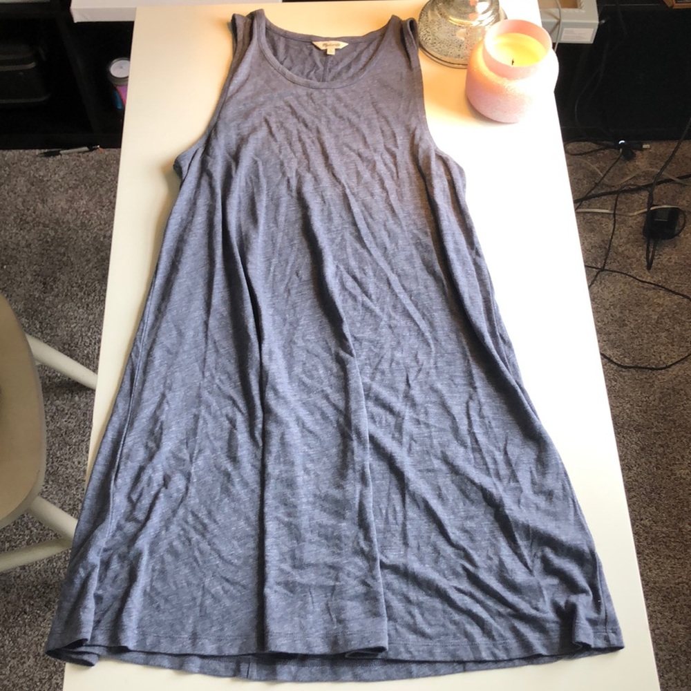 Madewell blue sleeveless shift dress - Picture 2 of 5